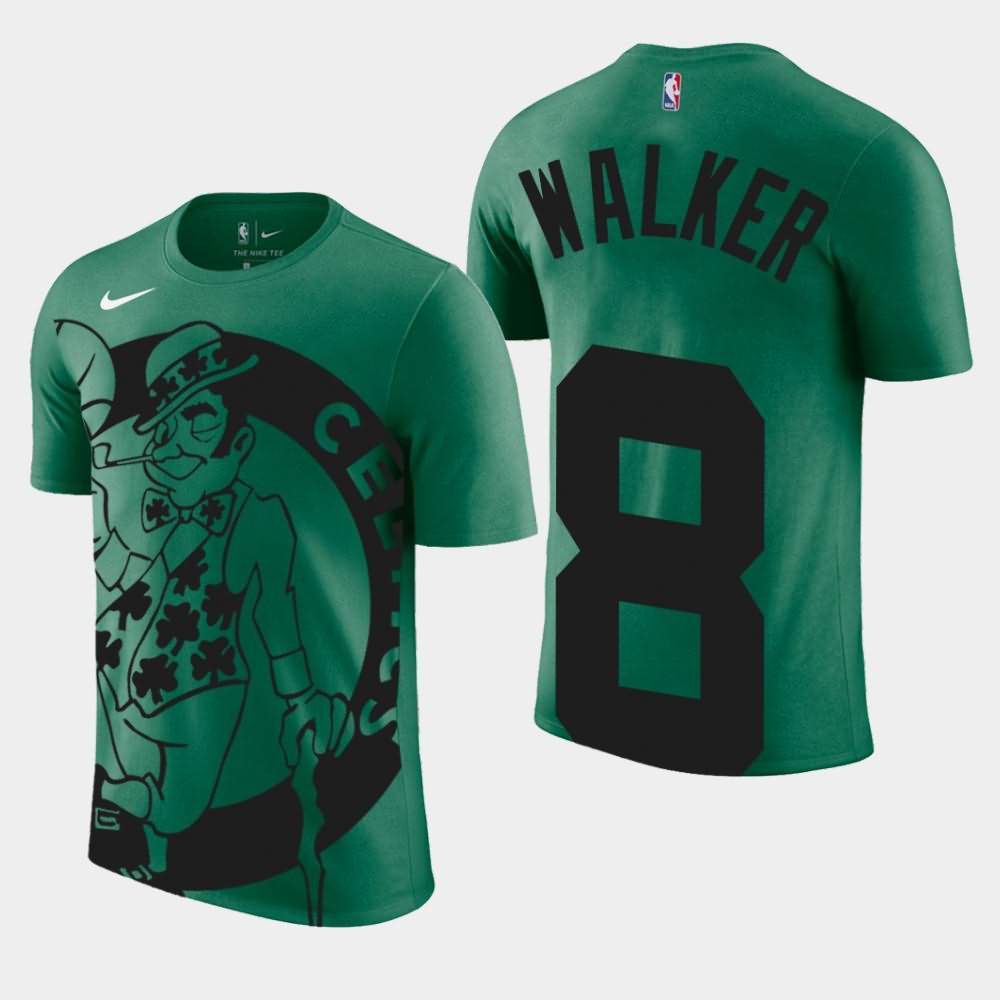 Men's Boston Celtics #8 Kemba Walker Green Performance Tri-Blend Oversize Logo T-Shirt BMZ27E6B