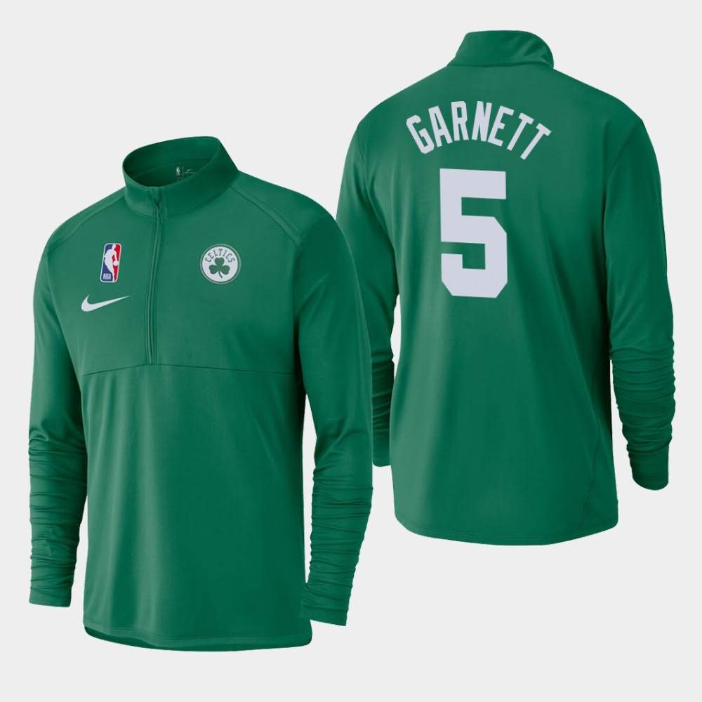 Men's Boston Celtics #5 Kevin Garnett Kelly Green Half-Zip Pullover Element Logo Performance Jacket VDI68E3Q