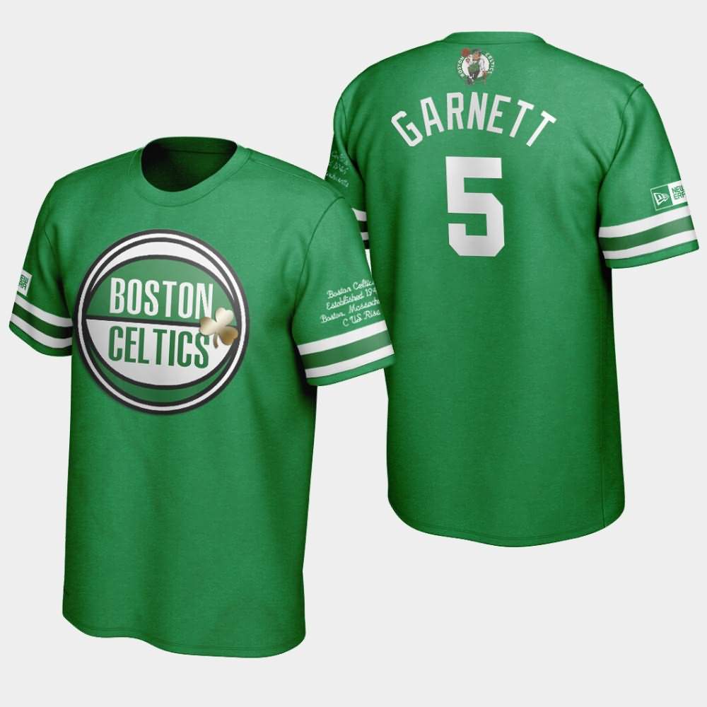 Men's Boston Celtics #5 Kevin Garnett Green Team Birth Commemoration Series T-Shirt EOE01E0S