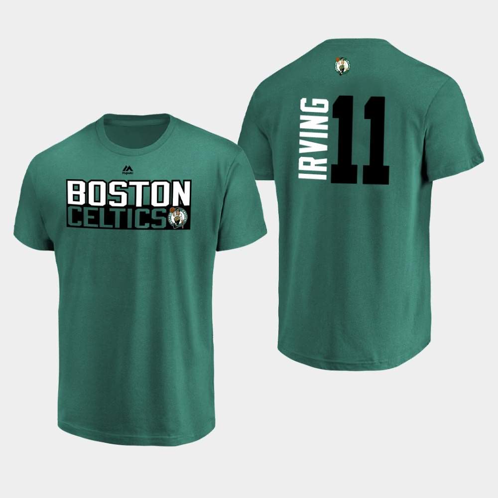 Men's Boston Celtics #11 Kyrie Irving Green Short Sleeve Name and Number T-Shirt UXP88E3L