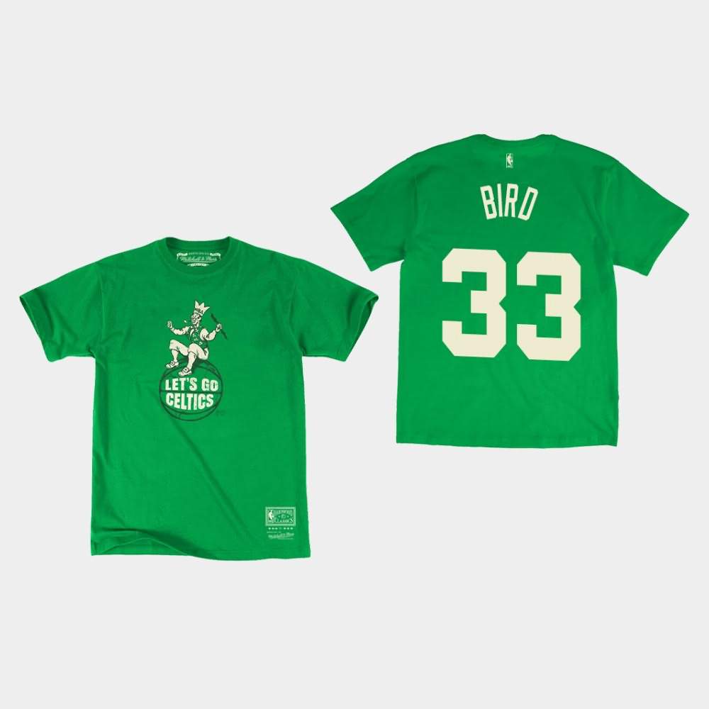 Men's Boston Celtics #33 Larry Bird Green Lucky Hardwood Classics T-Shirt BIE24E0Z