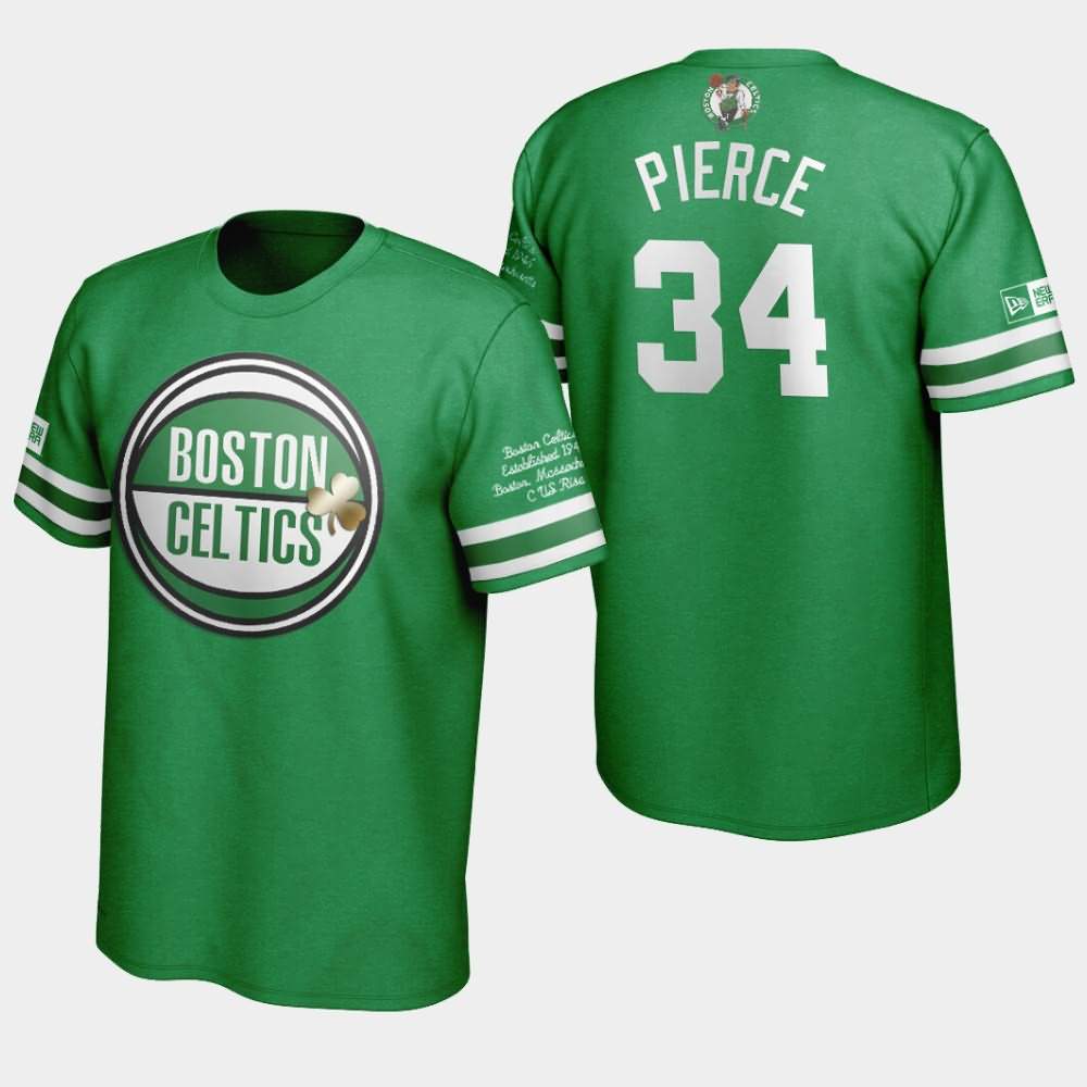Men's Boston Celtics #34 Paul Pierce Green Team Birth Commemoration Series T-Shirt OFJ15E5Z