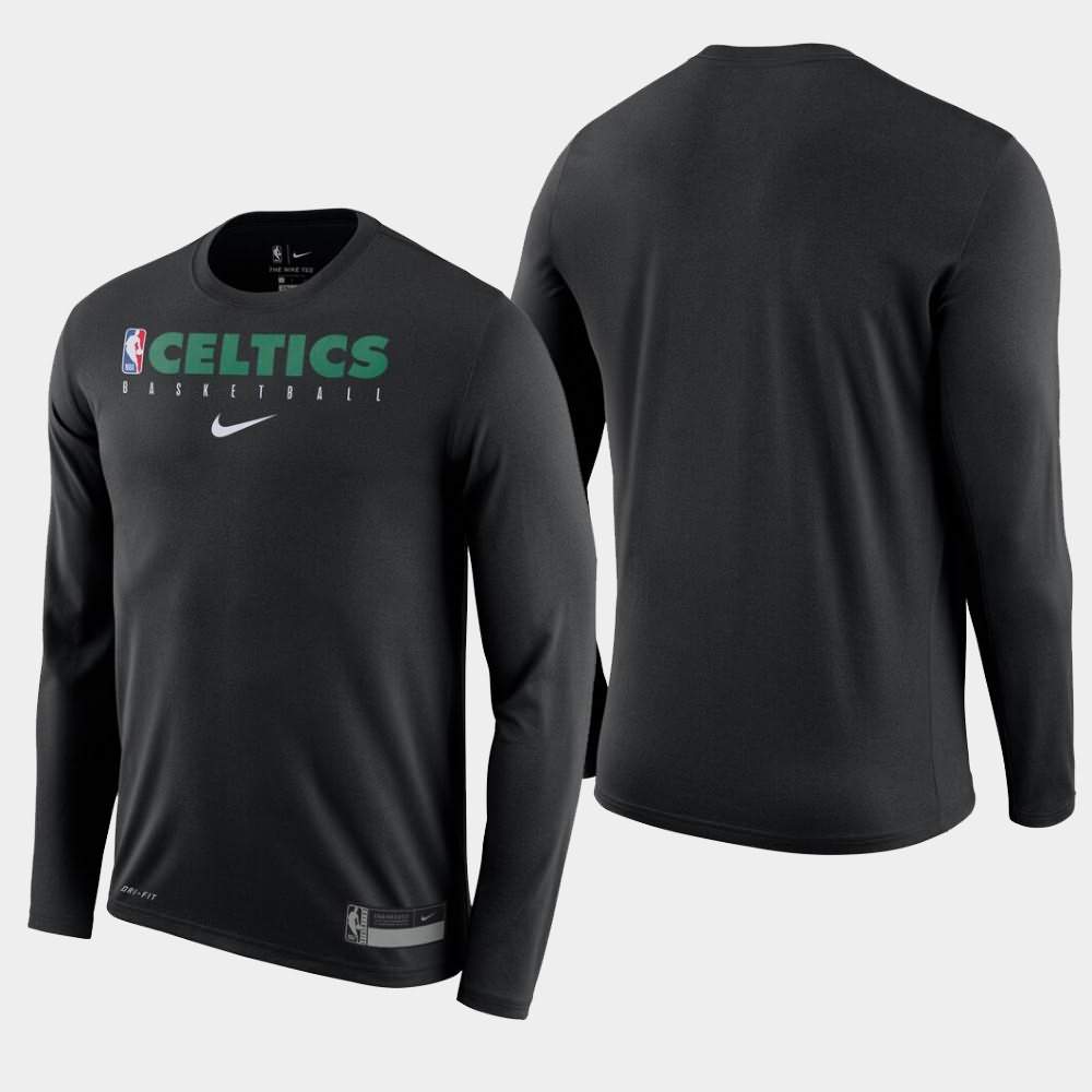 Men's Boston Celtics Black Long Sleeve Practice T-Shirt ULE74E7A