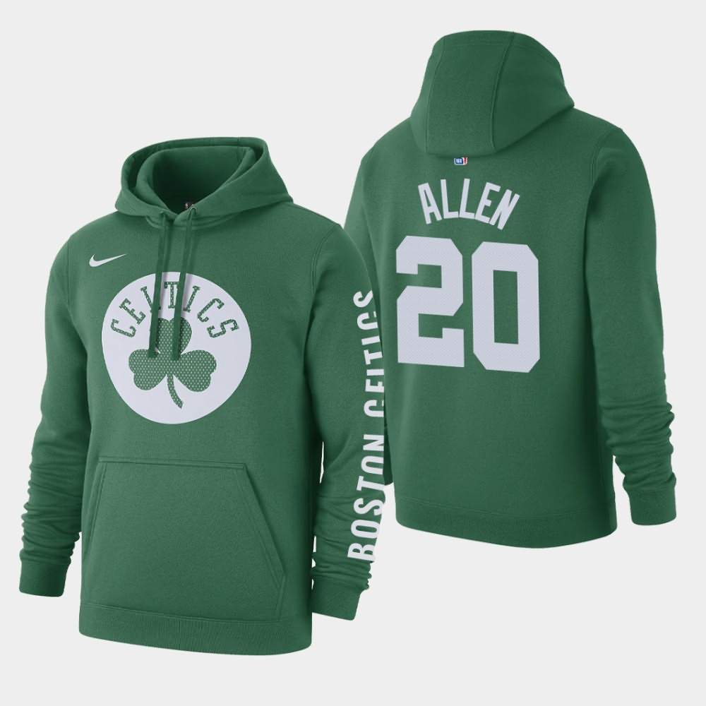 Men's Boston Celtics #20 Ray Allen Green Club Fleece Courtside Hoodie ZNK45E0P