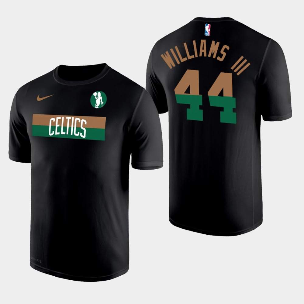 Men's Boston Celtics #44 Robert Williams III Black Legend Performance Wordmark Logo T-Shirt MQO03E8Q