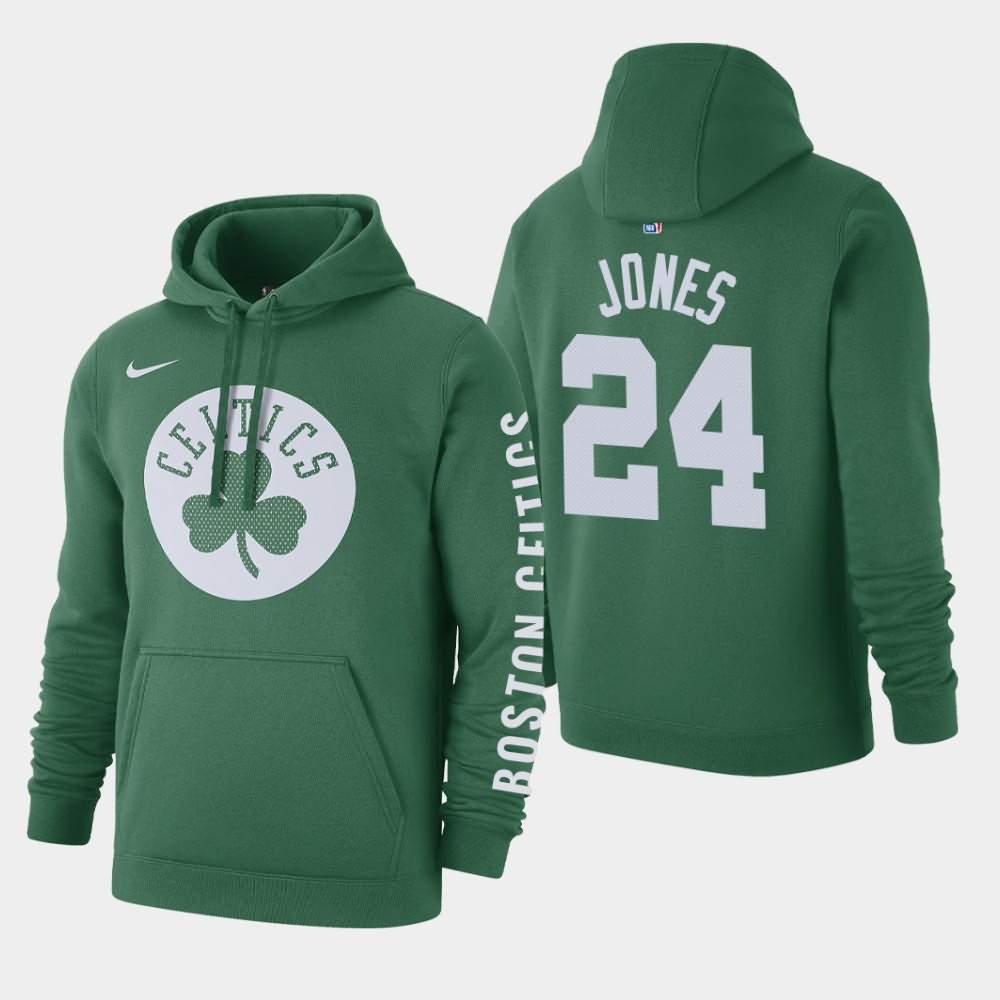 Men's Boston Celtics #24 Sam Jones Green Club Fleece Courtside Hoodie KLW88E3O
