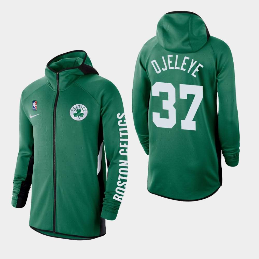 Men's Boston Celtics #37 Semi Ojeleye Kelly Green Therma Flex Full-Zip Authentic Showtime Performance Hoodie JCC16E0I