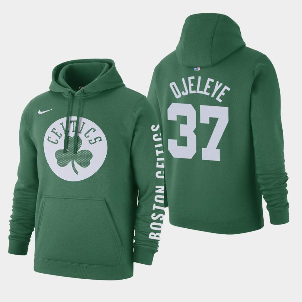 Men's Boston Celtics #37 Semi Ojeleye Green Club Fleece Courtside Hoodie QRM87E2V