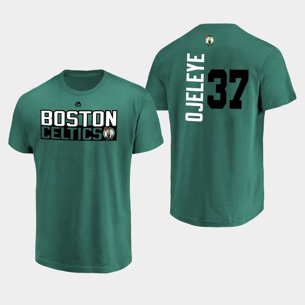 Men's Boston Celtics #37 Semi Ojeleye Green Short Sleeve Name and Number T-Shirt FLK18E3Z