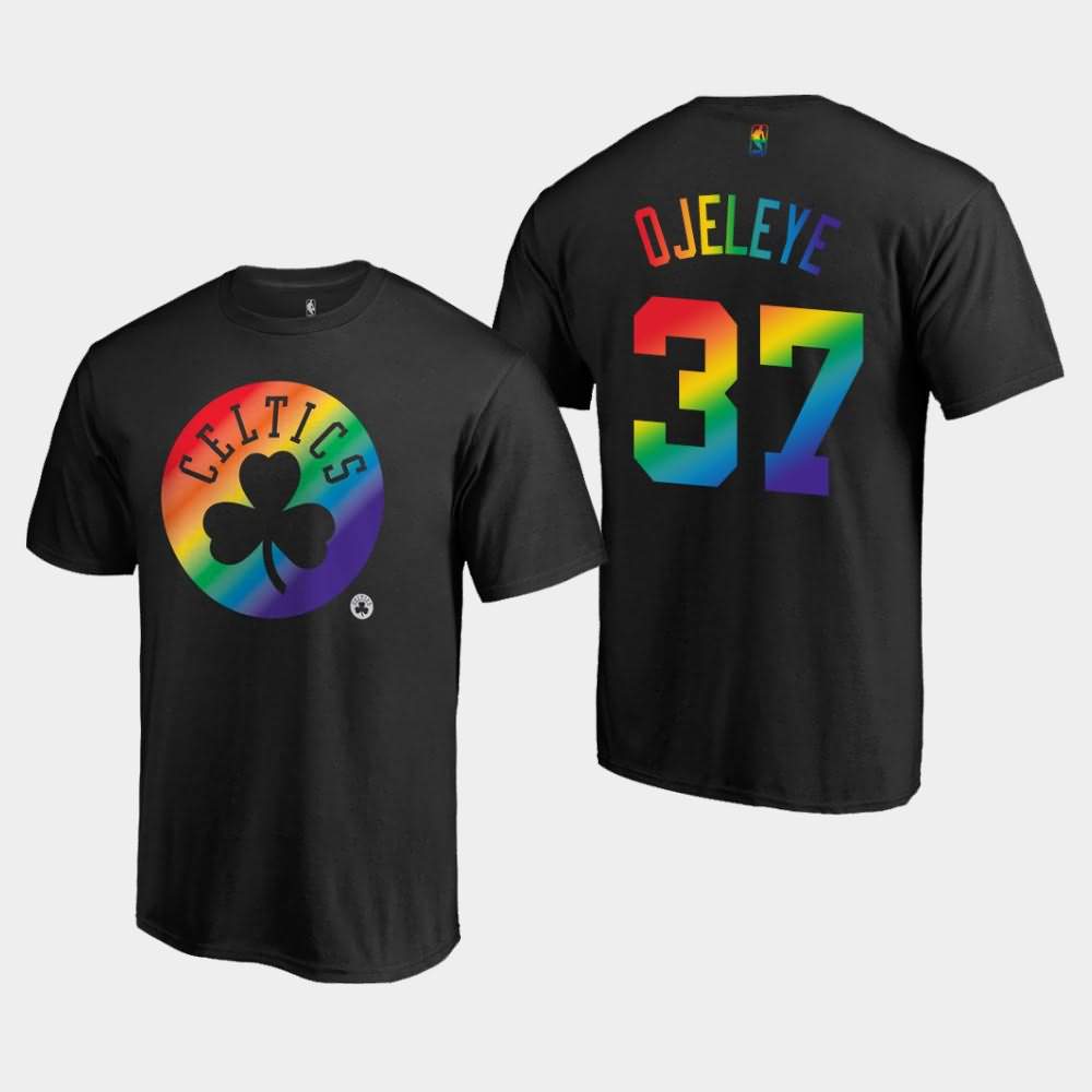 Men's Boston Celtics #37 Semi Ojeleye Black Team Pride Logo T-Shirt KFN45E8A