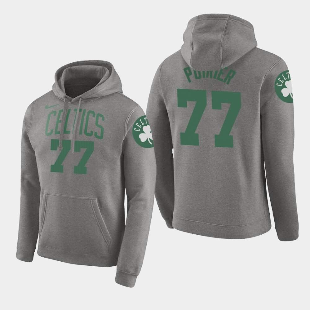 Men's Boston Celtics #77 Vincent Poirier Gray Pullover Name Number Hoodie QYW07E1K