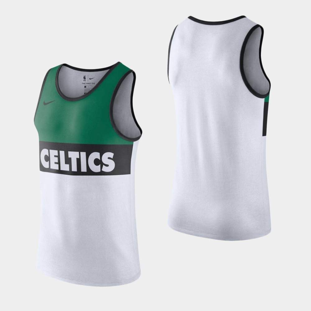 Men's Boston Celtics White Wordmark Logo Tank Top NRW21E8I