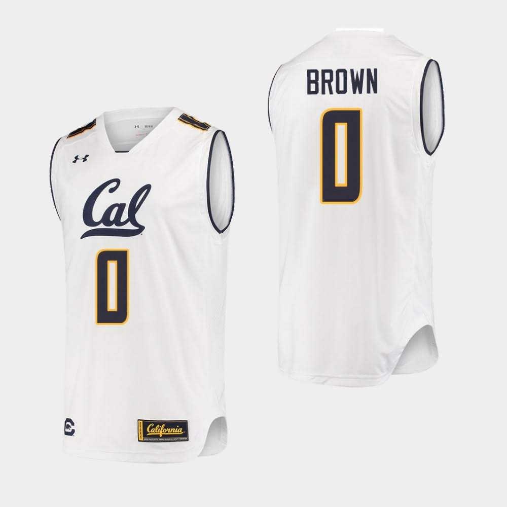 Men's NCAA Basketball #0 Jaylen Brown White California Golden Bears College Basketball Jersey QEJ81E6C