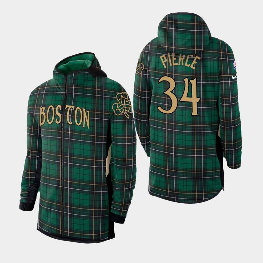 Men's Boston Celtics #34 Paul Pierce Kelly Green Celitcs 2020 Season Showtime Earned Hoodie YPE43E6M