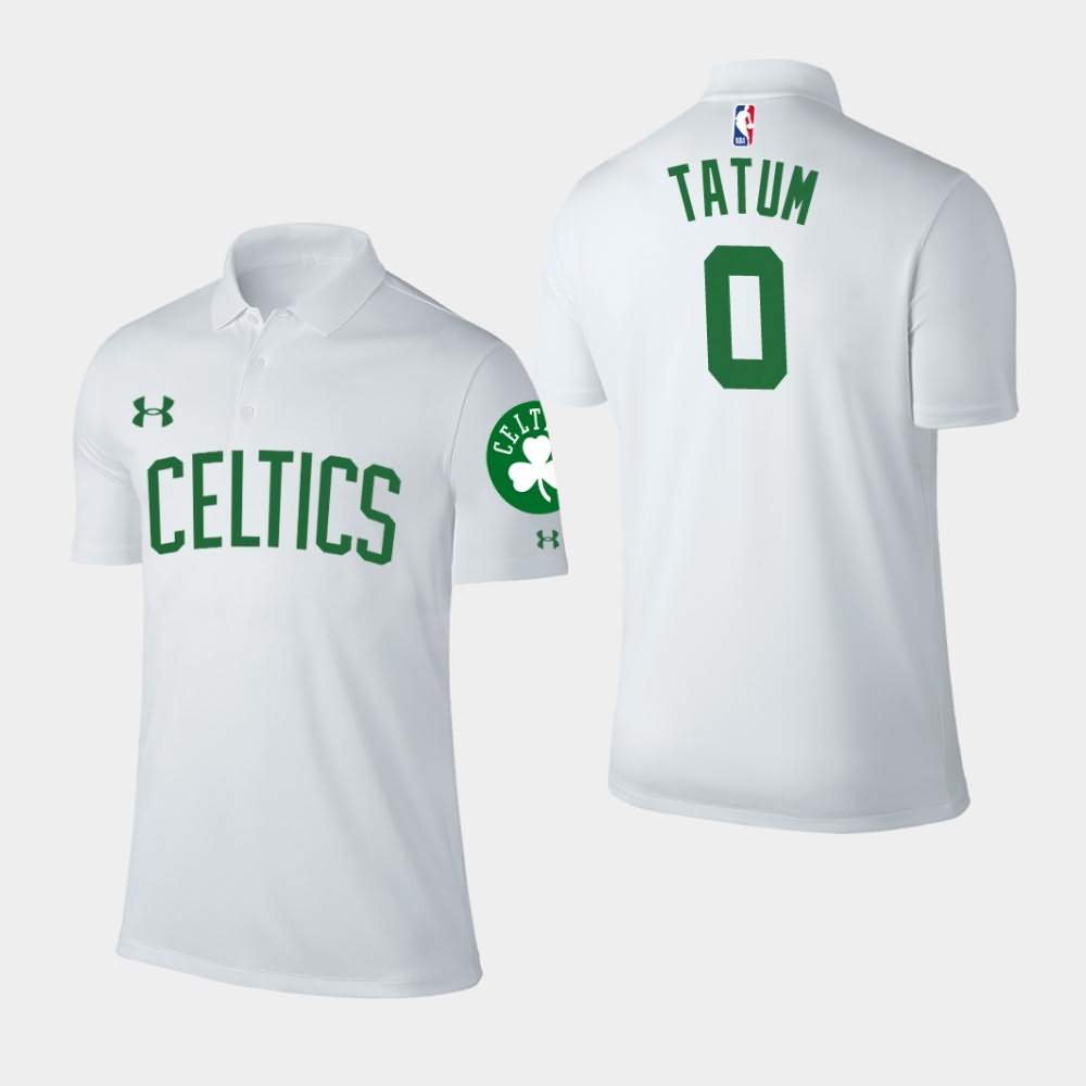 Men's Boston Celtics #0 Jayson Tatum White Player Performance Association Polo CJR08E4X