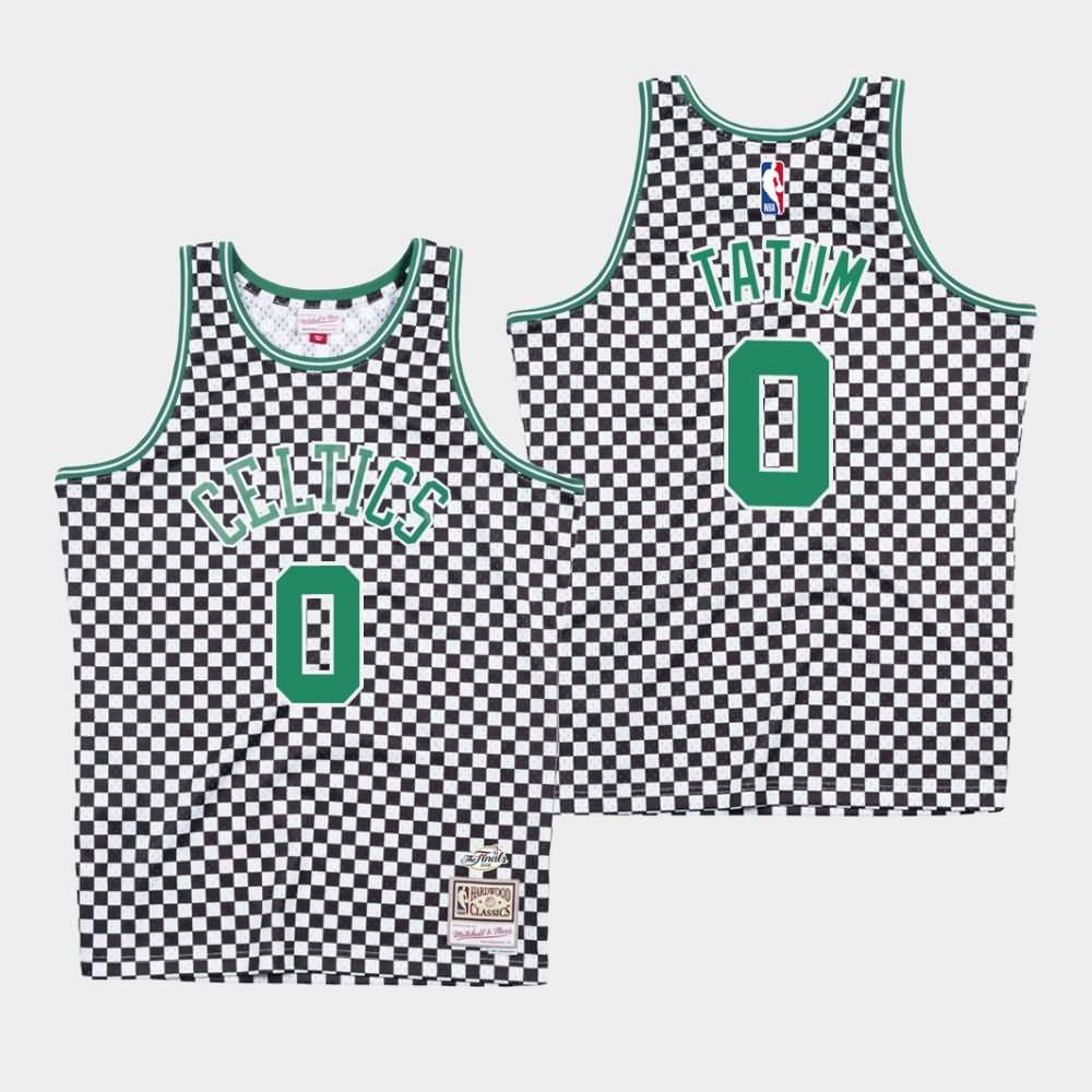 Men's Boston Celtics #0 Jayson Tatum White Checkerboard Jersey COY03E4S