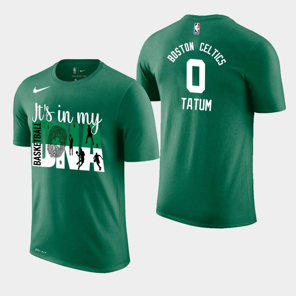 Men's Boston Celtics #0 Jayson Tatum Green Name & Number DNA T-Shirt MWZ50E4L