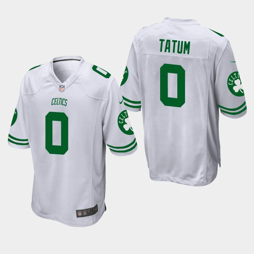 Men's Boston Celtics #0 Jayson Tatum White Football Jersey WEN68E2U