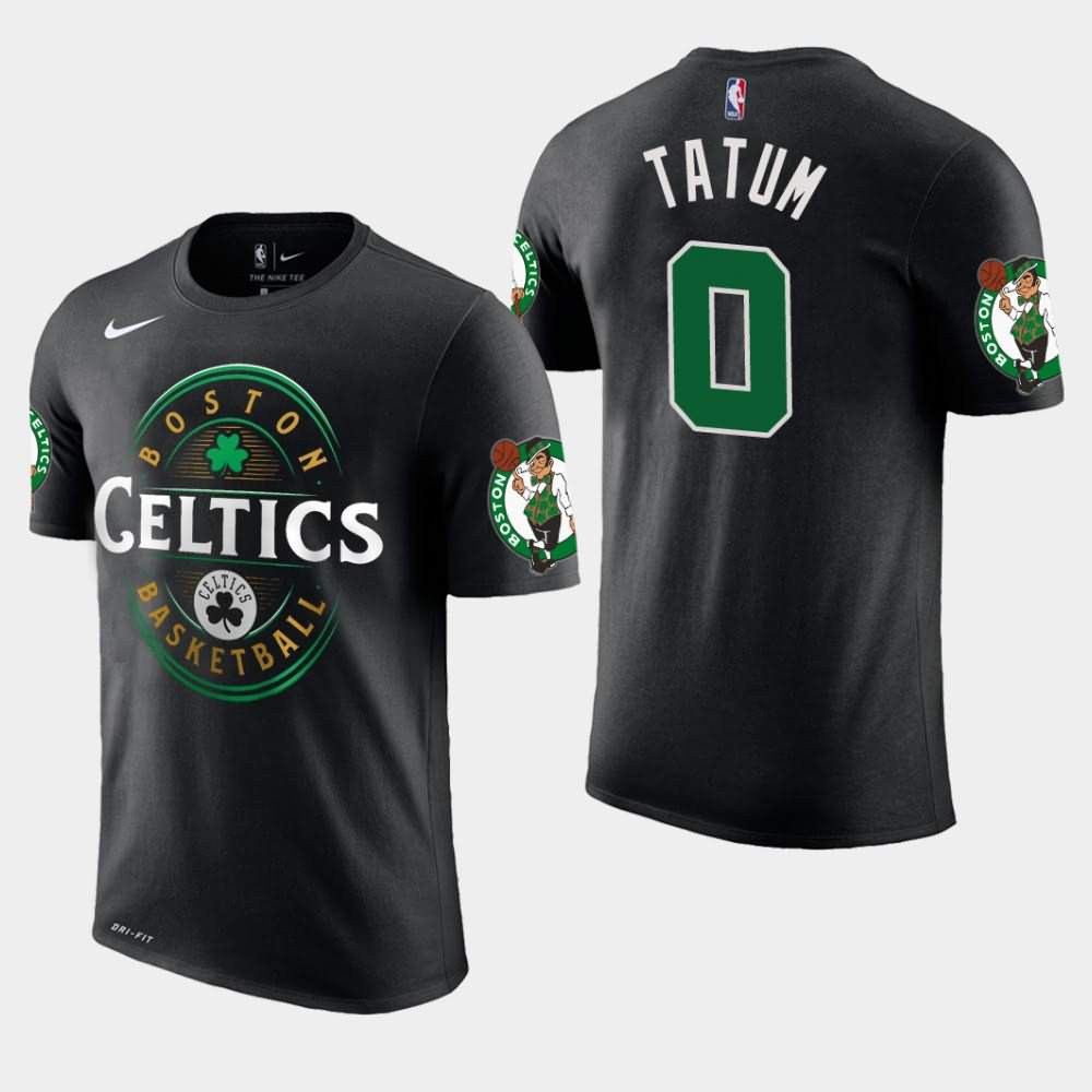 Men's Boston Celtics #0 Jayson Tatum Black Forever Lucky T-Shirt EIY47E5J
