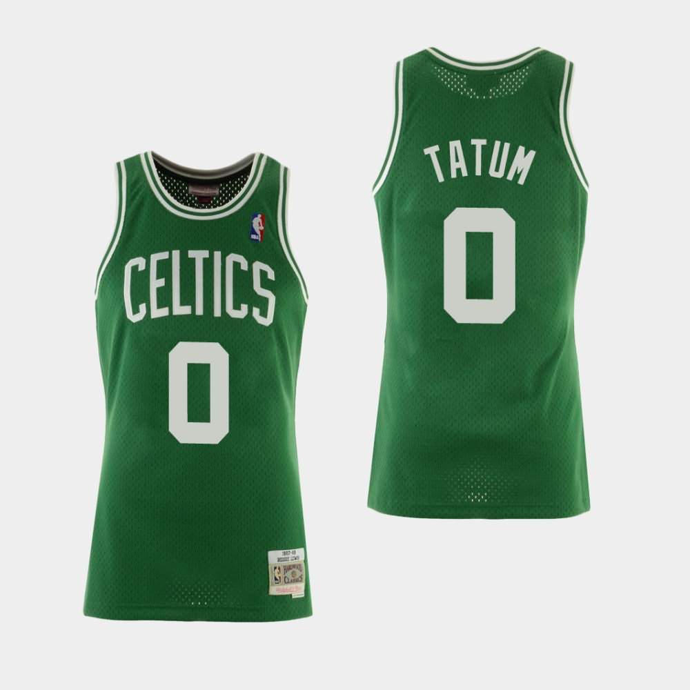 Men's Boston Celtics #0 Jayson Tatum Green Hardwood Classics Jersey NOK03E1T