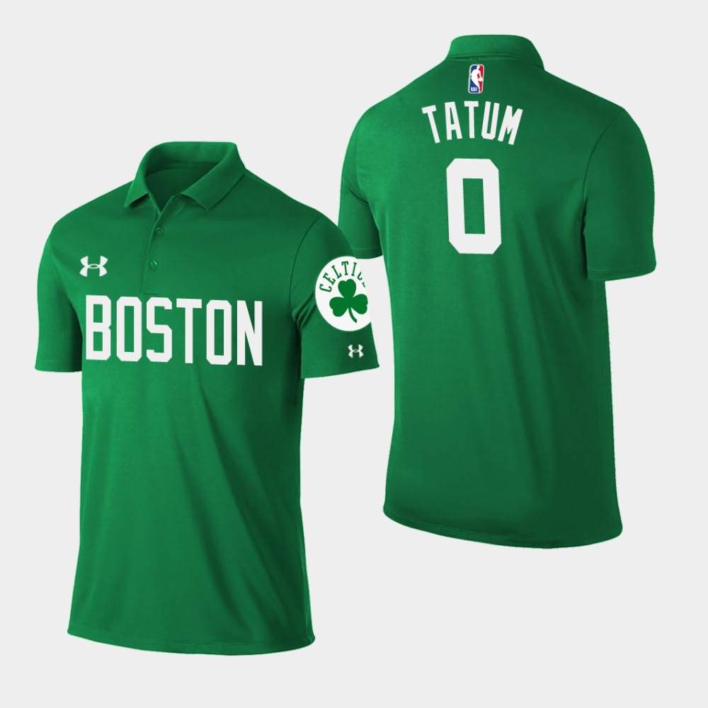 Men's Boston Celtics #0 Jayson Tatum Green Player Performance Icon Polo QSG02E7K