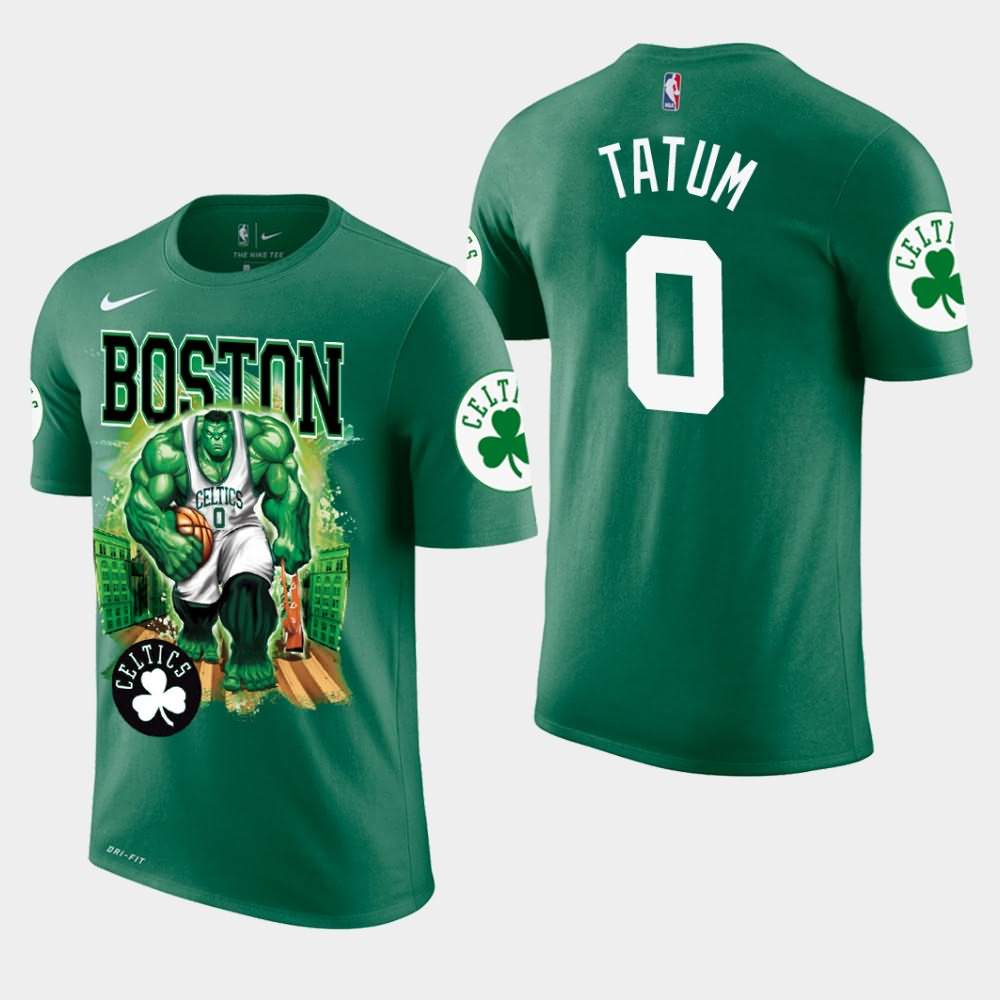 Men's Boston Celtics #0 Jayson Tatum Green Marvel Hulk Smash T-Shirt RND74E1Z