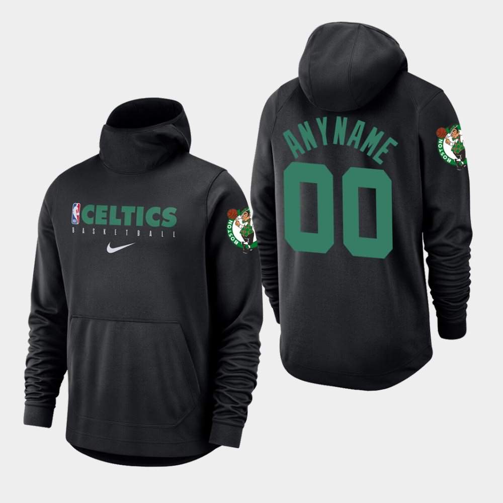 Men's Boston Celtics #00 Custom Black 2019-20 Spotlight Hoodie NRG17E2X