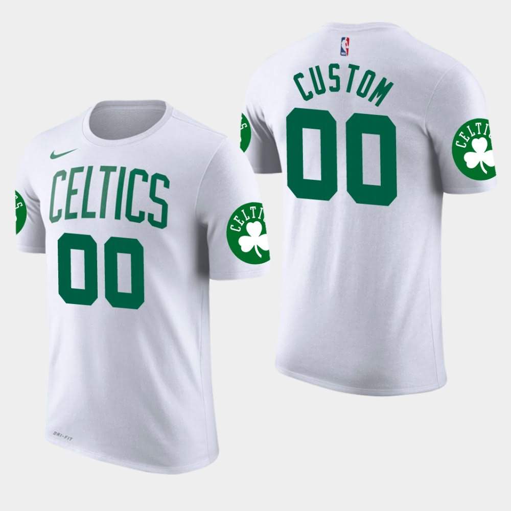 Men's Boston Celtics #00 Custom White Edition Association T-Shirt OJT71E6M