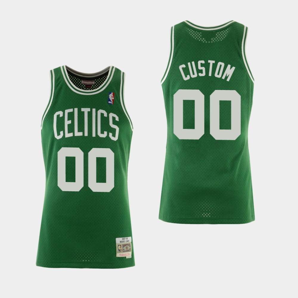 Men's Boston Celtics #00 Custom Green Hardwood Classics Jersey KVU37E2Q