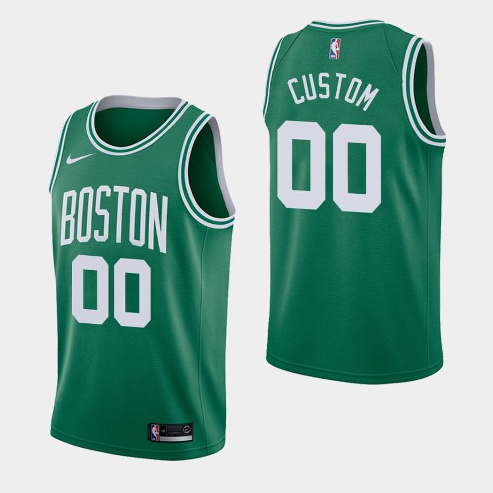 Men's Boston Celtics #00 Custom Green Icon Jersey PVB63E4A