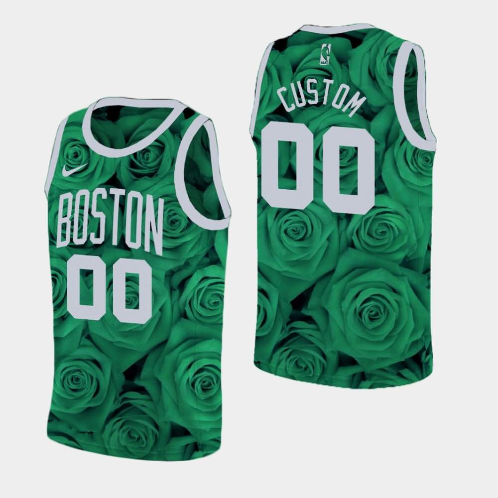 Men's Boston Celtics #00 Custom Green National Flower Rose Jersey EZB66E7V