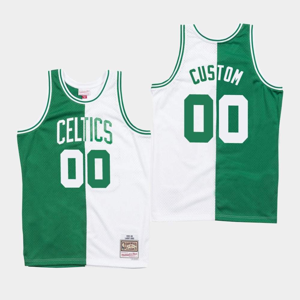 Men's Boston Celtics #00 Custom Green White Split Jersey ESA51E2X