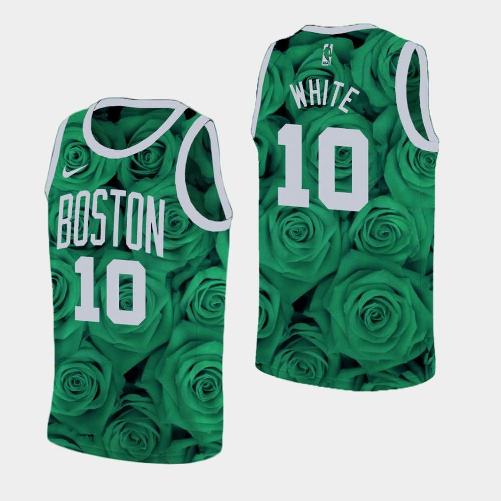 Men's Boston Celtics #10 Jo Jo White Green National Flower Rose Jersey IOY66E3Q