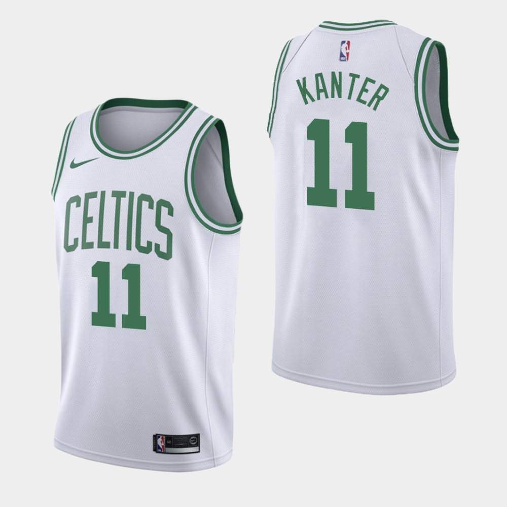 Men's Boston Celtics #11 Enes Kanter White Association Jersey TCO32E0L
