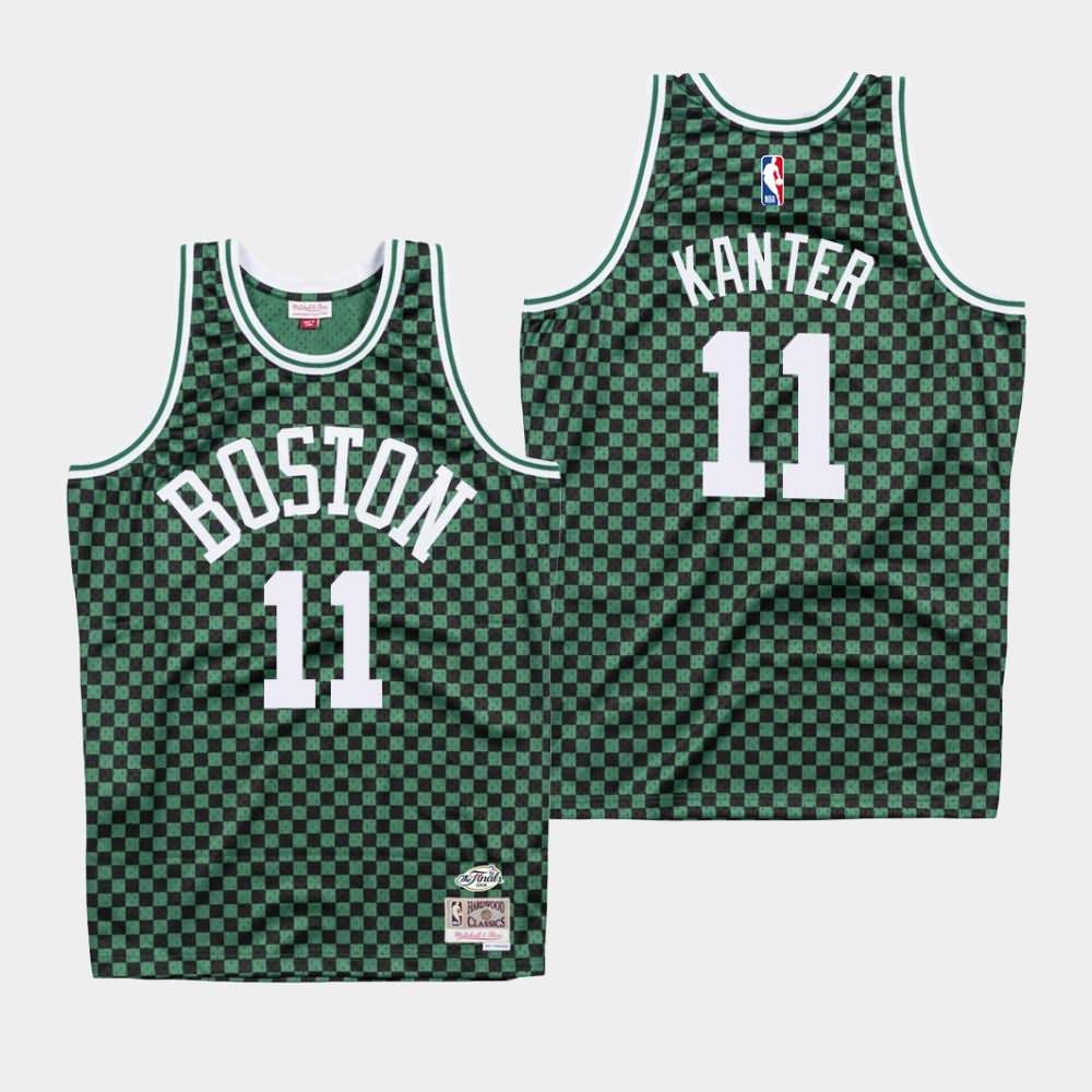Men's Boston Celtics #11 Enes Kanter Green Checkerboard Jersey BGA58E0Z