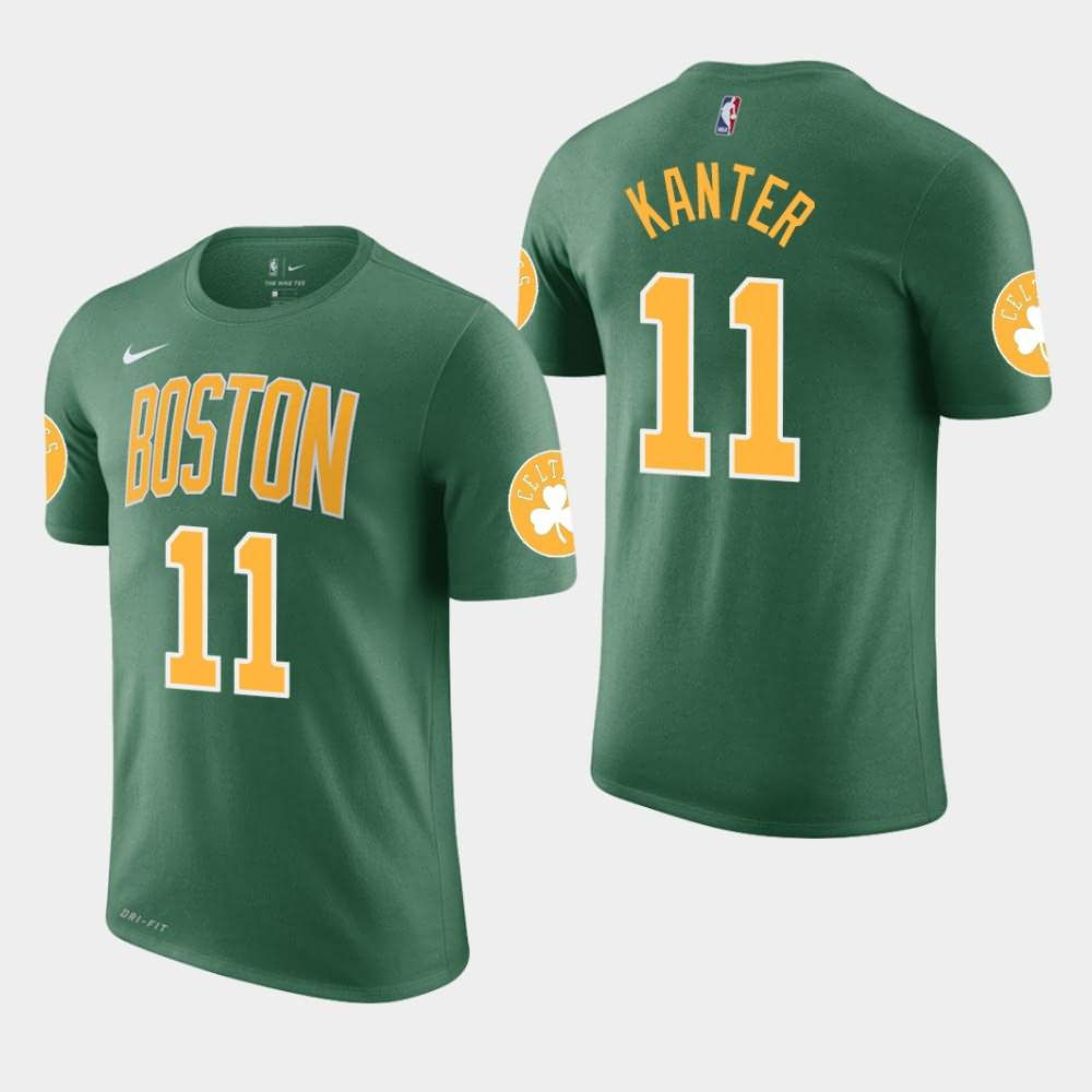 Men's Boston Celtics #11 Enes Kanter Green Edition Earned T-Shirt UZD01E3D