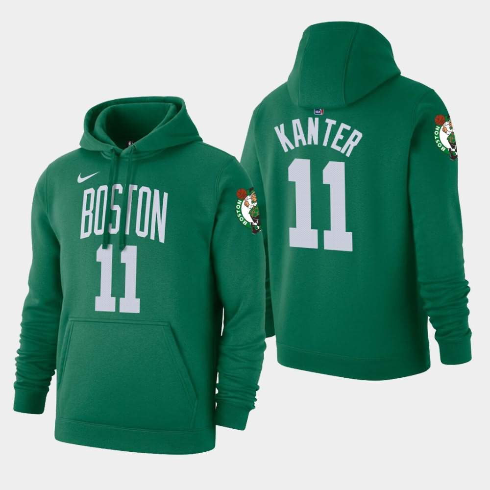 Men's Boston Celtics #11 Enes Kanter Kelly Green 2020 Season Icon Hoodie QWZ45E7F