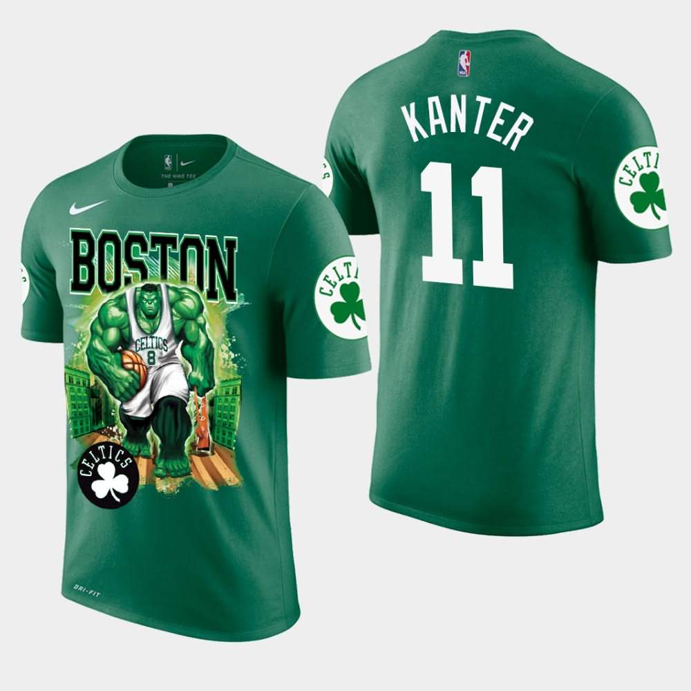 Men's Boston Celtics #11 Enes Kanter Green Marvel Hulk Smash T-Shirt ZJF74E8W
