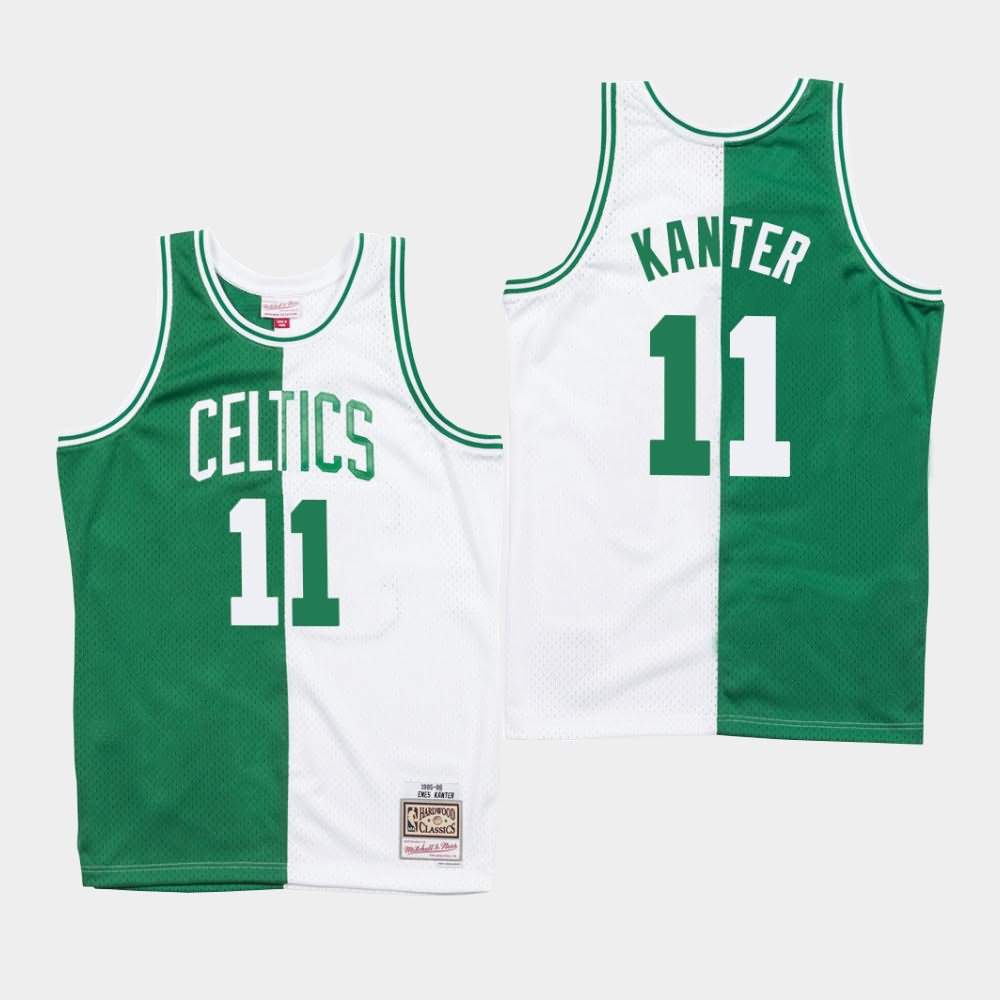 Men's Boston Celtics #11 Enes Kanter Green White Fashion Split Jersey EQF56E2O