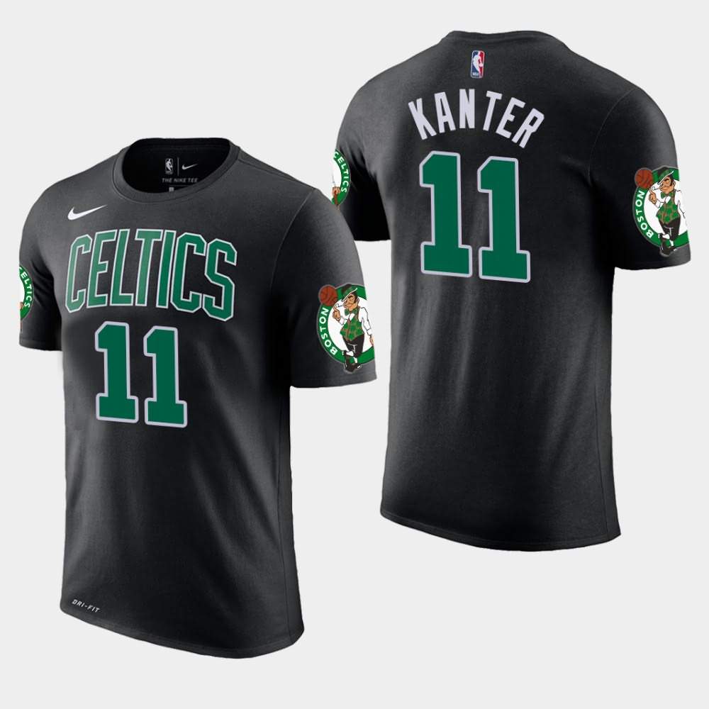 Men's Boston Celtics #11 Enes Kanter Black Edition Statement T-Shirt WCY40E7D