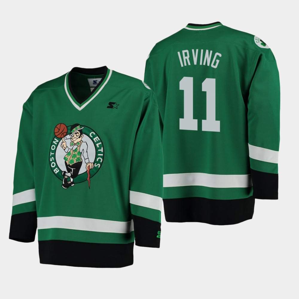 Men's Boston Celtics #11 Kyrie Irving Green Hockey Jersey SFA22E3K