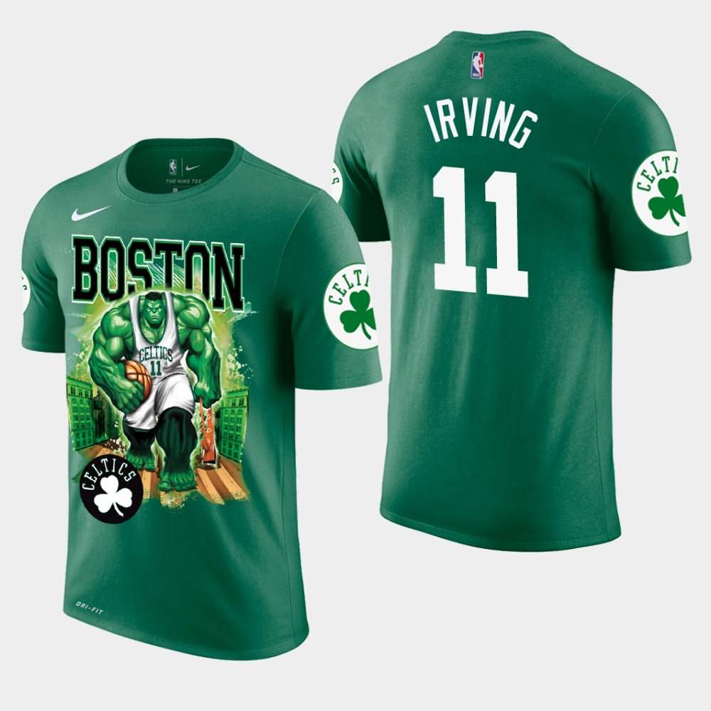 Men's Boston Celtics #11 Kyrie Irving Green Marvel Hulk Smash T-Shirt HCK14E0X