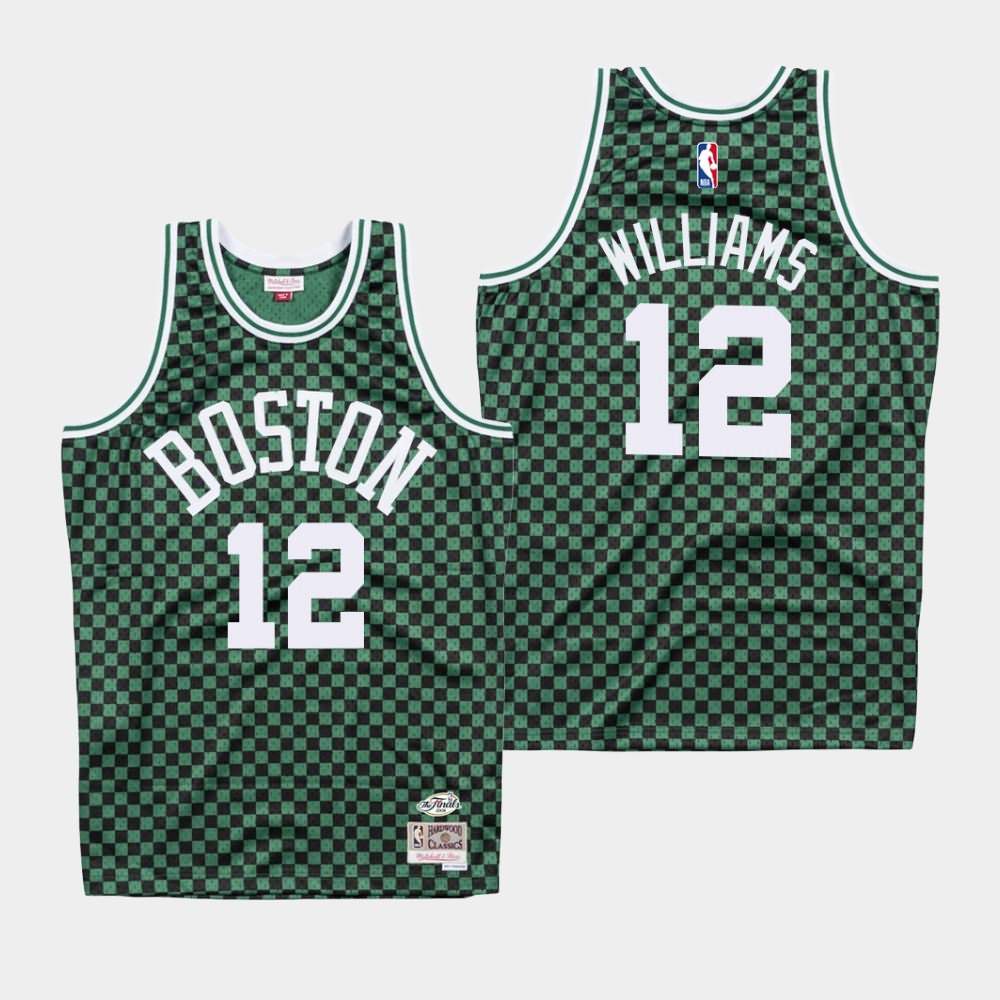 Men's Boston Celtics #12 Grant Williams Green Checkerboard Jersey ADV72E5Z