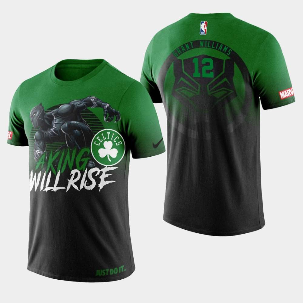 Men's Boston Celtics #12 Grant Williams Green Marvel Wakanda Forever T-Shirt LGR15E8V
