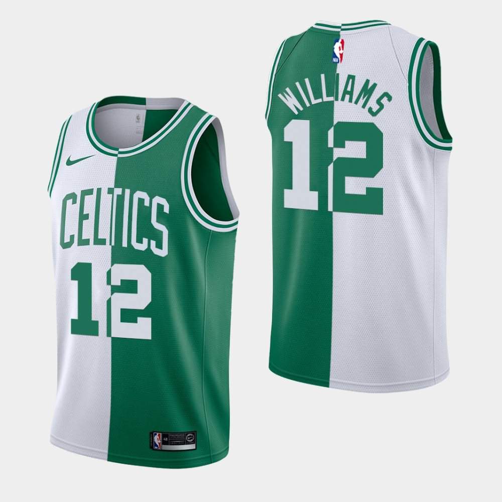 Men's Boston Celtics #12 Grant Williams White Green Split Jersey MAO07E6W
