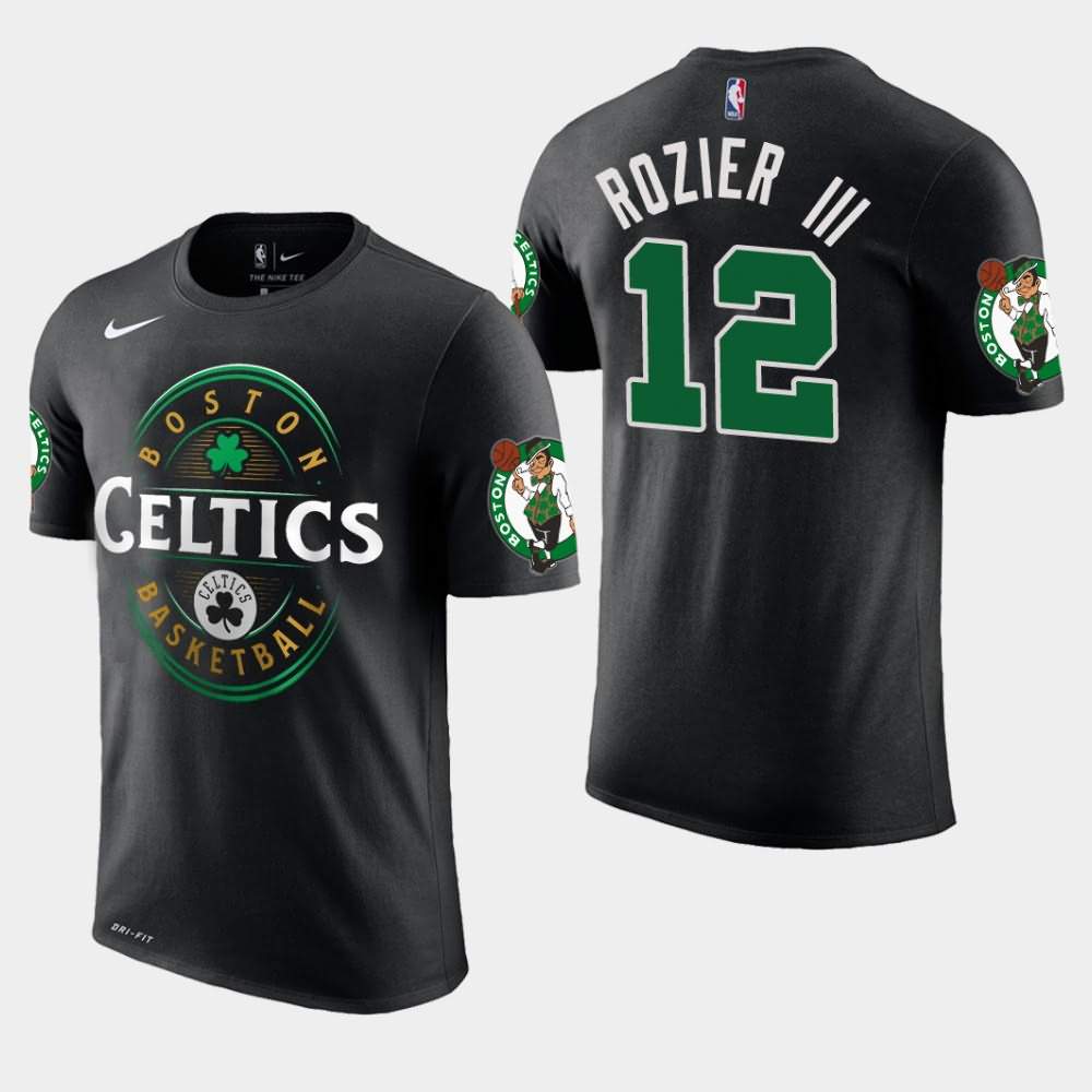 Men's Boston Celtics #12 Terry Rozier III Black Forever Lucky T-Shirt WLQ78E2J