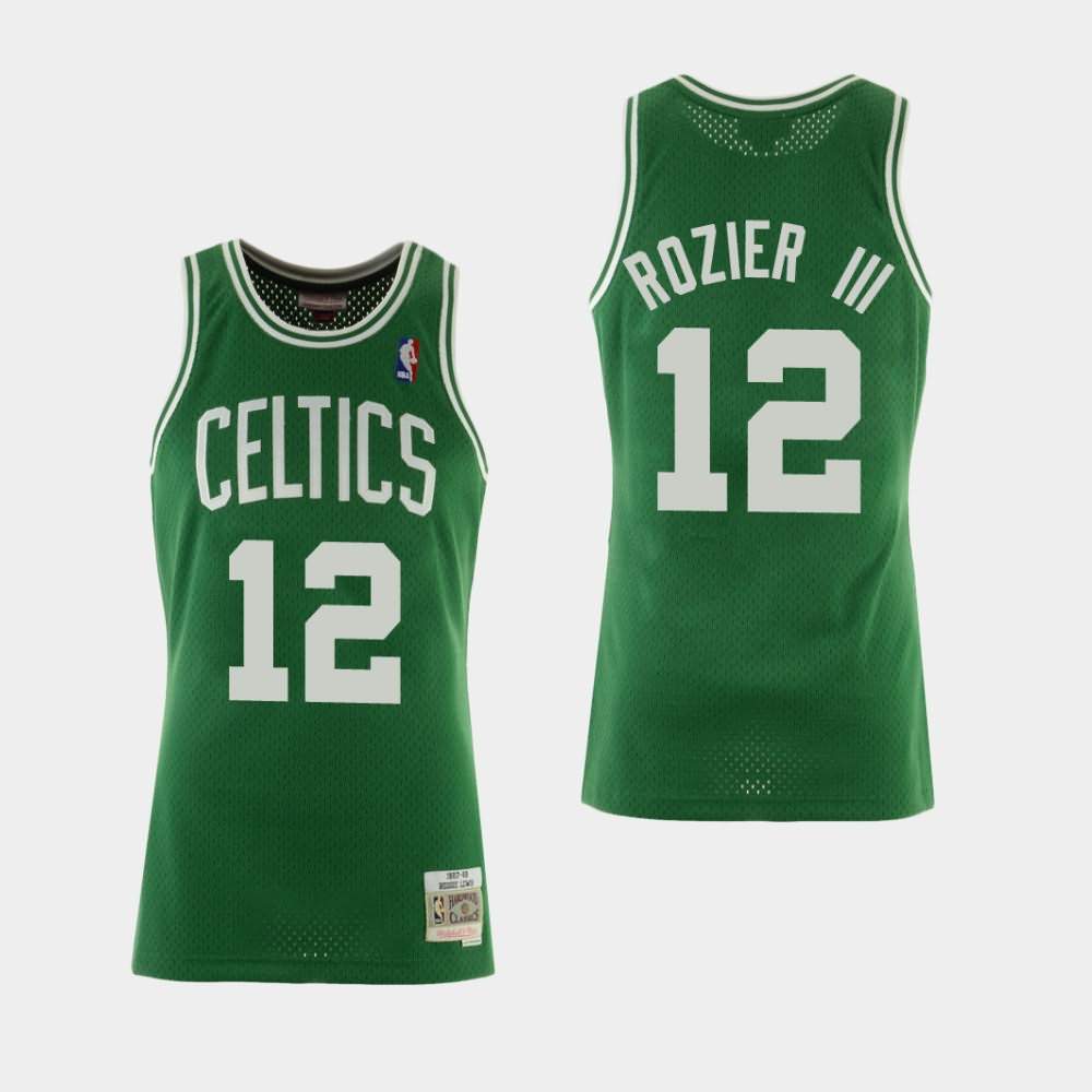 Men's Boston Celtics #12 Terry Rozier III Green Hardwood Classics Jersey KEX21E4Q