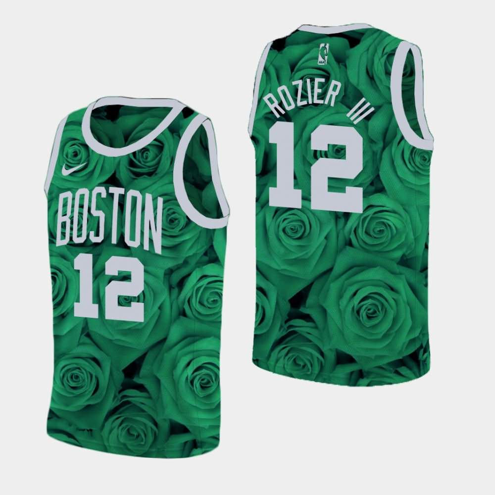 Men's Boston Celtics #12 Terry Rozier III Green National Flower Rose Jersey LPK43E6V