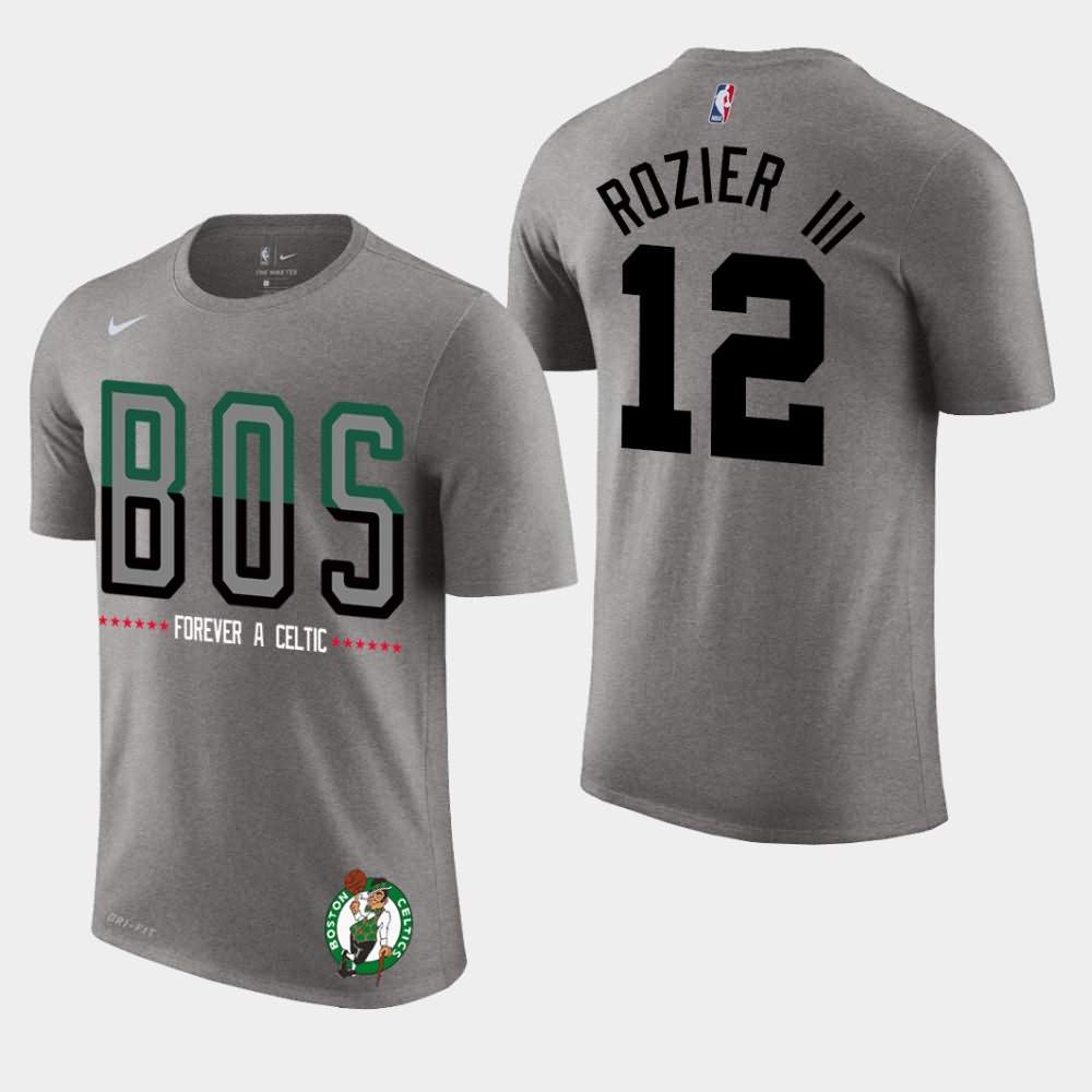 Men's Boston Celtics #12 Terry Rozier III Gray Essential Performance Team Attitude T-Shirt WIJ00E2U