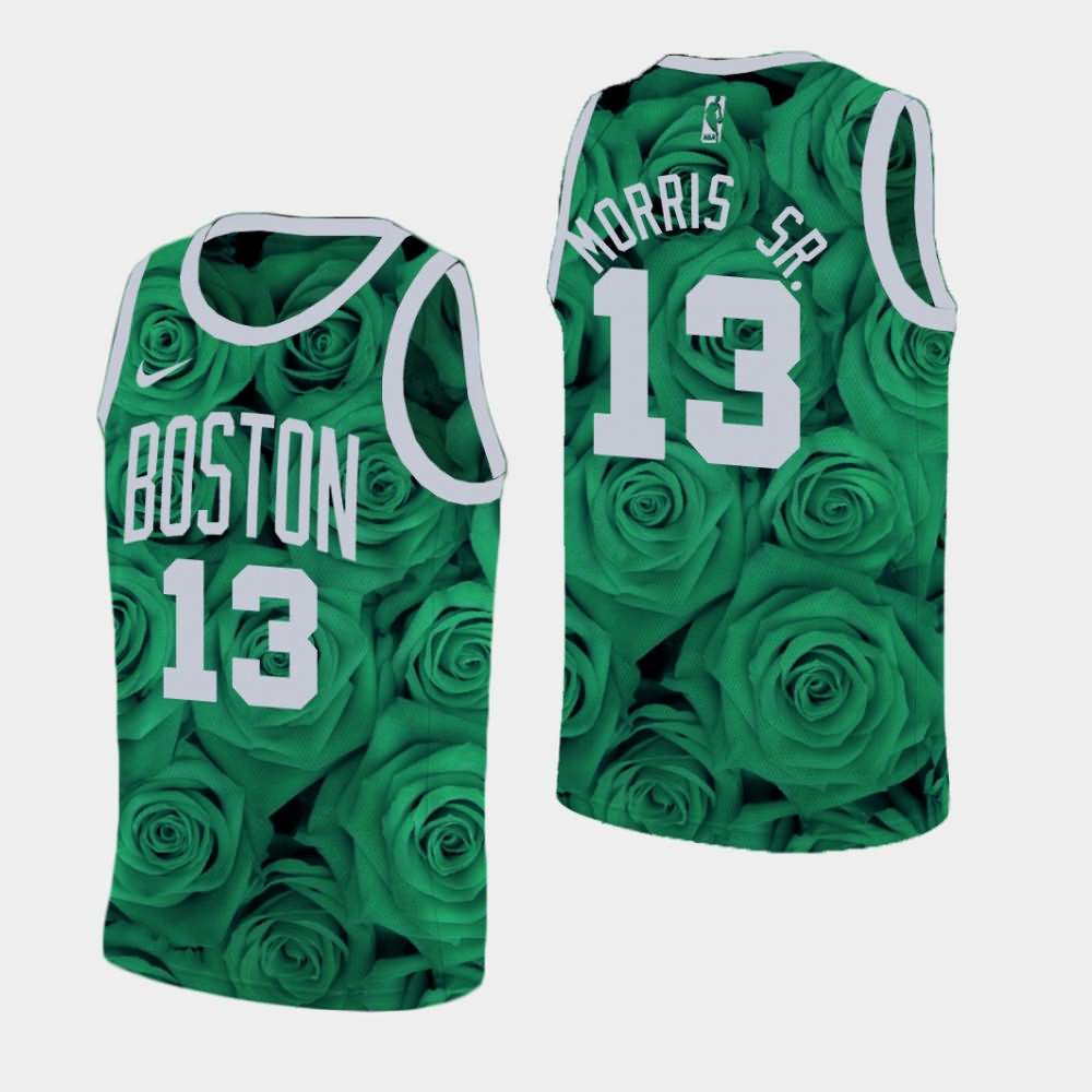 Men's Boston Celtics #13 Marcus Morris Sr. Green National Flower Rose Jersey JUR83E5R
